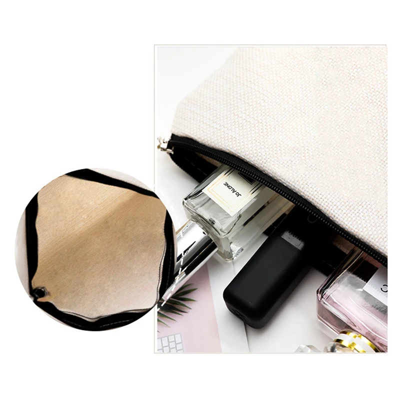 Personal Custom Clutch DIY Logo Makeup Bag Pouch Canvas Cosmetic Bag Toiletries Organizer Wedding Birthday Party Gift Photo Text images - 6