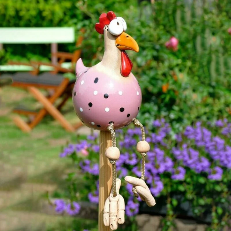 Ceramic Chicken Hilde Garden Decoration Animal Figure Plug Pottery Handcraft Ornament GQ |