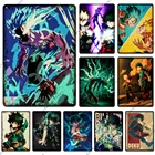 Мой герой Академия жестяная вывеска винтажный аниме металлический постер красочная стена искусство Ретро Декор для дома для бара кафе гостиной