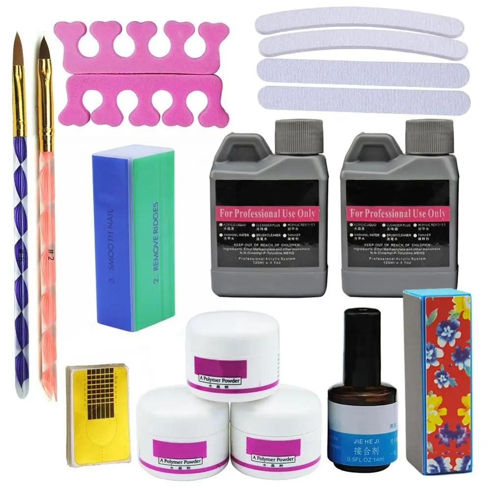 Набор жидких акриловых пудр для маникюра набор украшения ногтей инструменты
