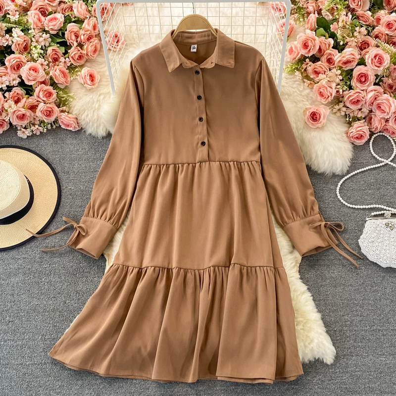 

Новинка осени 2021, корейское свободное платье для куклы, универсальное вельветовое платье с длинным и средним рукавом, свободное вельветово...