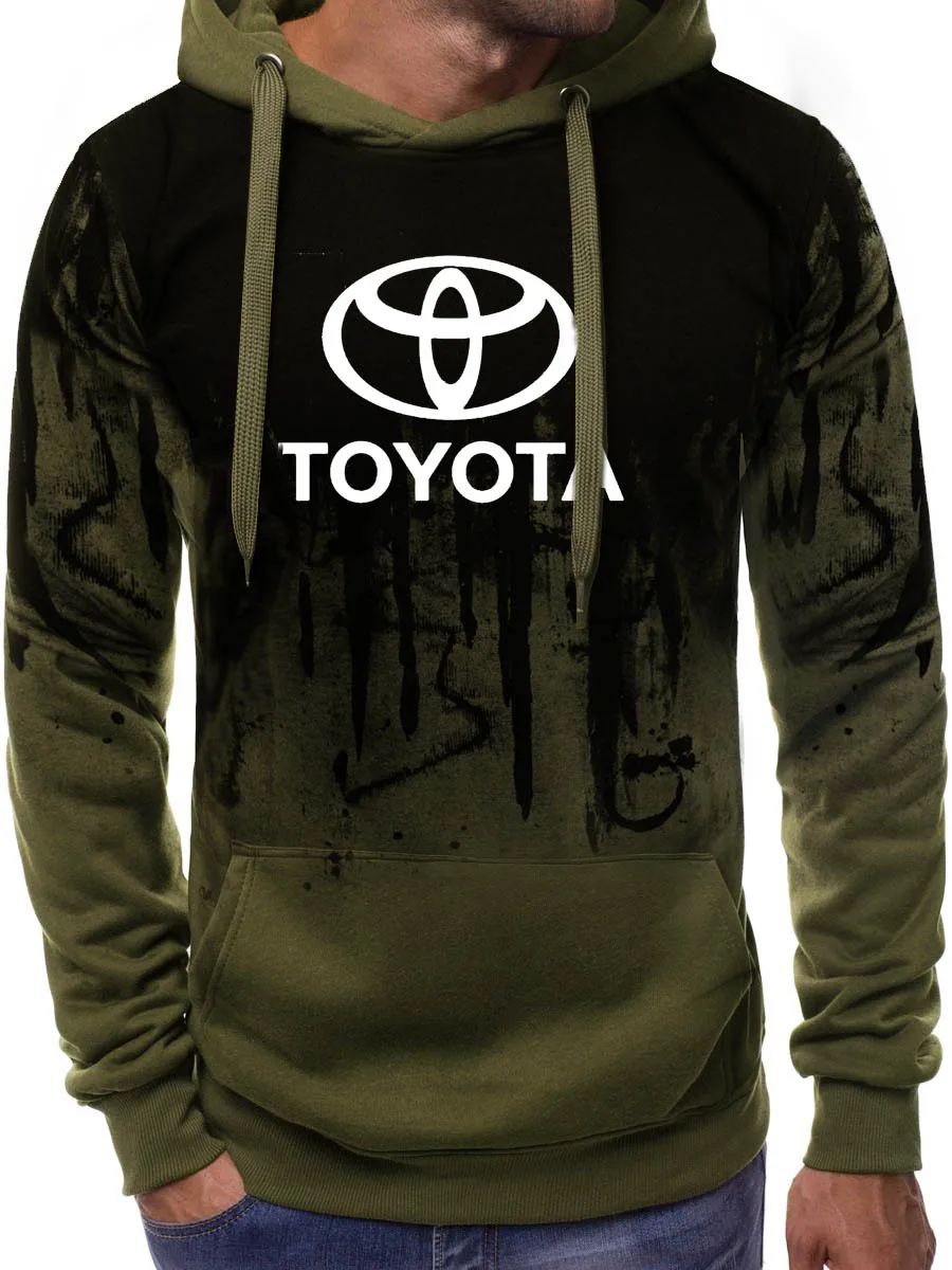 

Unisex Spring Autumn New Gradient Men sweatshirt Toyota Car Logo Printing Casual Men's hoodie Cotton Men's sweatshirt