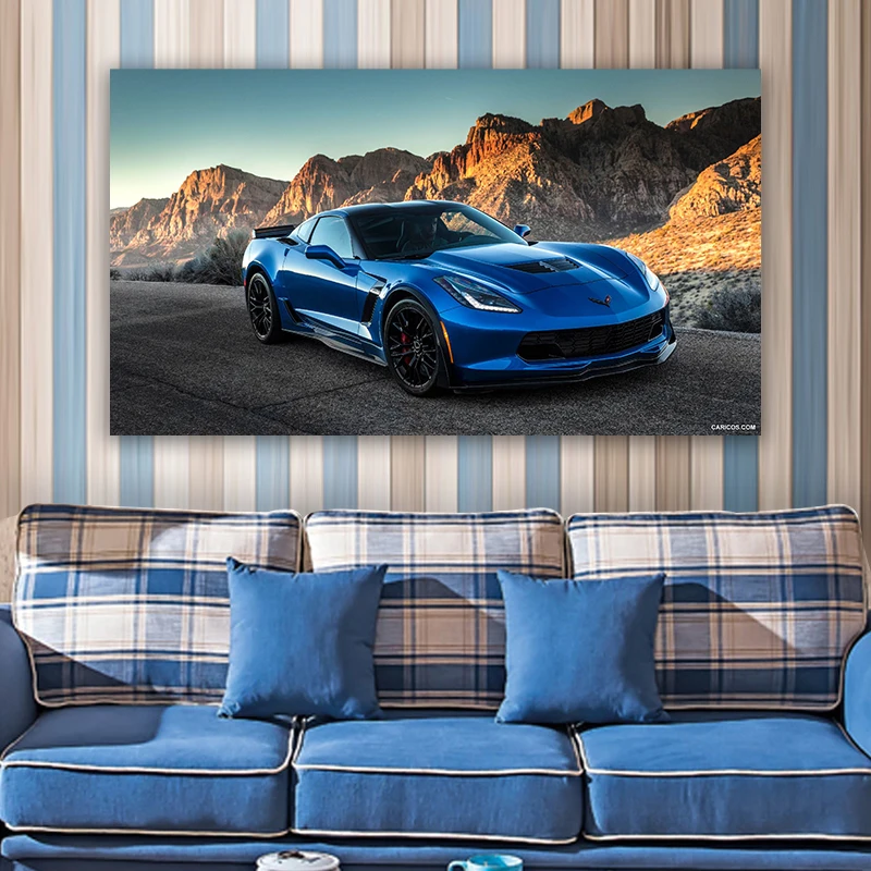 

Muscle Sports Car Poster Sports Car Corvette Modern Wall Art Picture Print Living Room Home Decor Canvas Painting Canvas