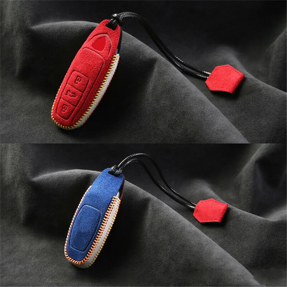 Замшевый Кожаный Автомобильный смарт-чехол для ключа с дистанционным