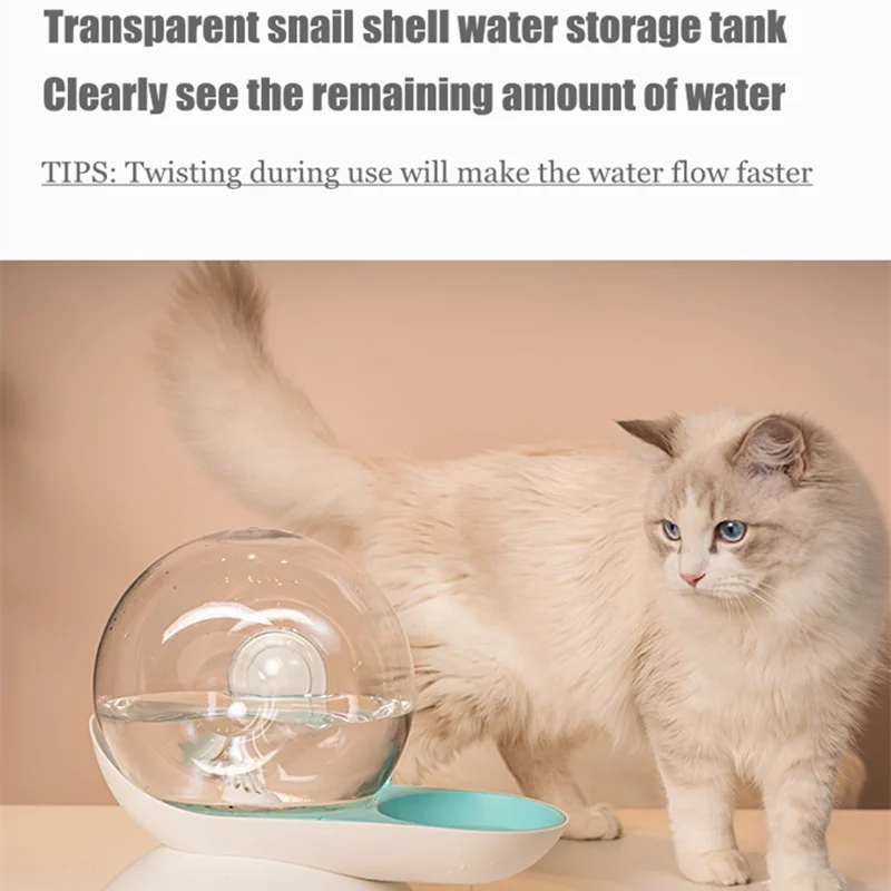 

Pet Snails Bubble Automatic Cat Water Bowl Fountain For Pets Water Dispenser Large Drinking Bowl Cat dog Drink No Electricit