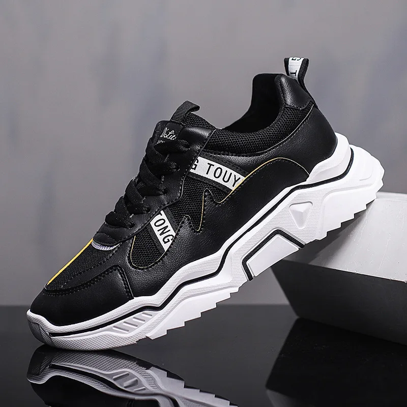 

Trendy Brand Mens Casual Shoes Add Height Sneakers Men Leather Patchwork Mesh Breathable Comfortable Trainer Shoes Male Footwear