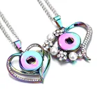 Новые ювелирные изделия с кристаллами, яркие бриллиантовые украшения для женщин, подходят к 18 мм кнопкам, ювелирные изделия с защелками, ожерелья