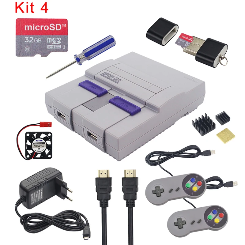 Чехол Retroflag SUPERPi функциональная кнопка питания безопасное выключение Raspberry Pi 3 Mole B+(B Plus)+ sd-карта 32GB+ адаптер питания 3A - Цвет: Kit 4