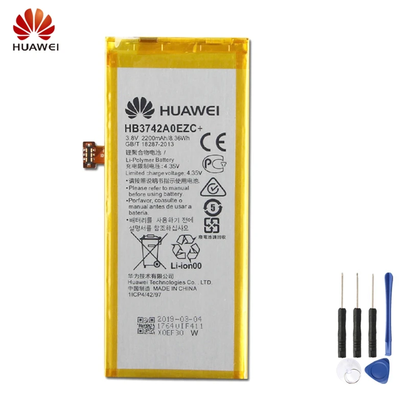 Оригинальная сменная батарея huawei HB3742A0EZC+ для huawei Ascend P8 Lite, аутентичная батарея для телефона 2200 мАч