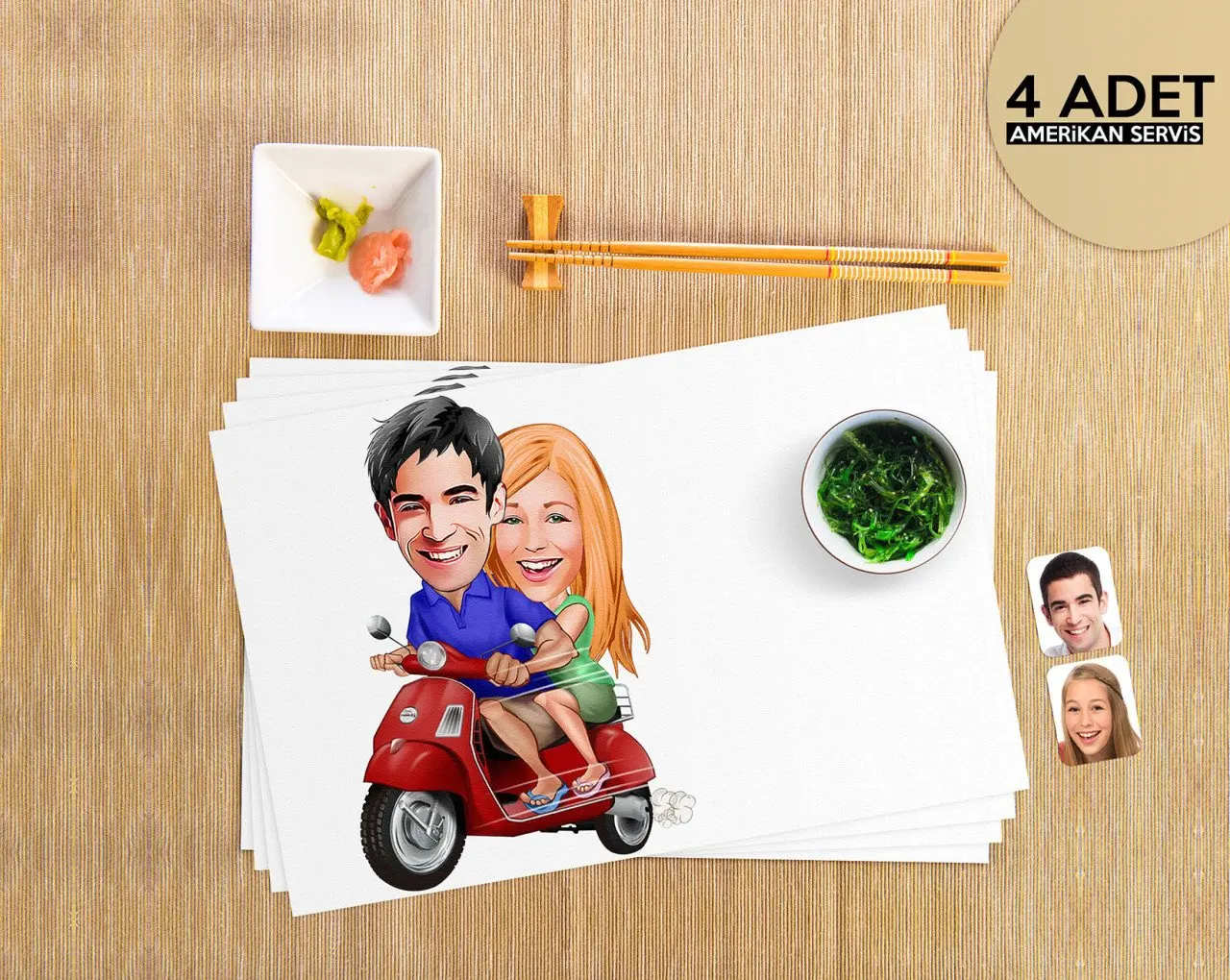 

Персонализированные день Святого Валентина карикатура 4 шт. Американский Услуги Seti-10