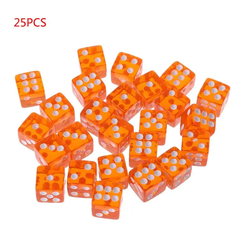 

25 Pcs/Set New Party Game Dice 12 Square Transparent Dices Colorful Club Play Gifts For Dungeon D & D Desktop Table Games
