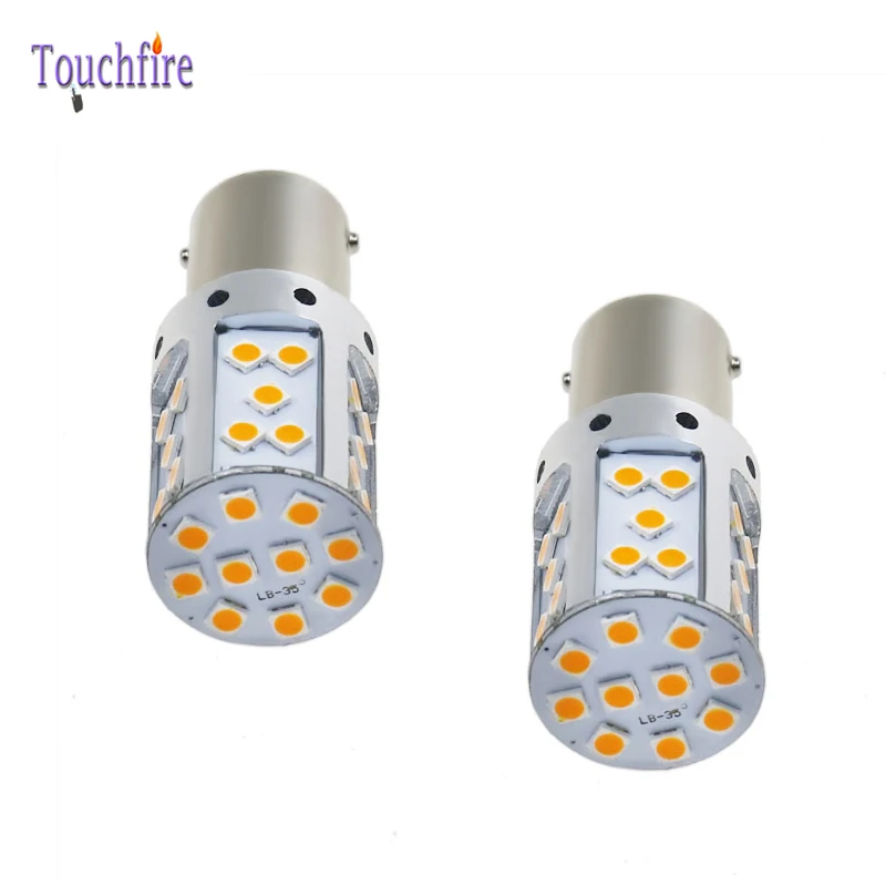 2 шт. 1156 P21W BA15S T20 7440 Canbus автомобильная лампа 3030SMD 35 светодиодов 12 24 В без гипер