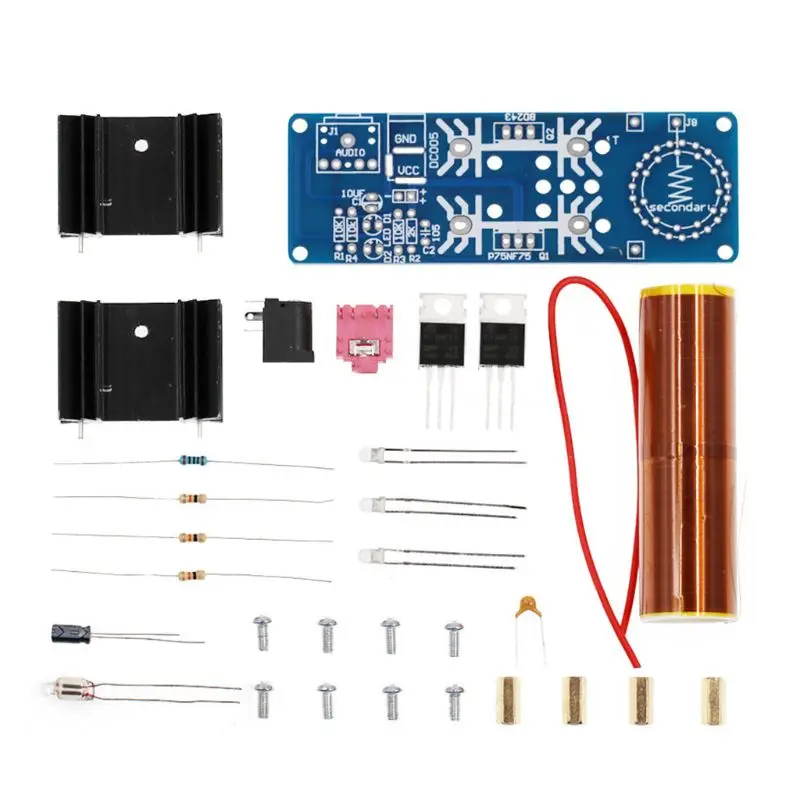 DIY Мини Музыка Тесла катушки комплект DC 15 24V 15W плазменный динамик беспроводной
