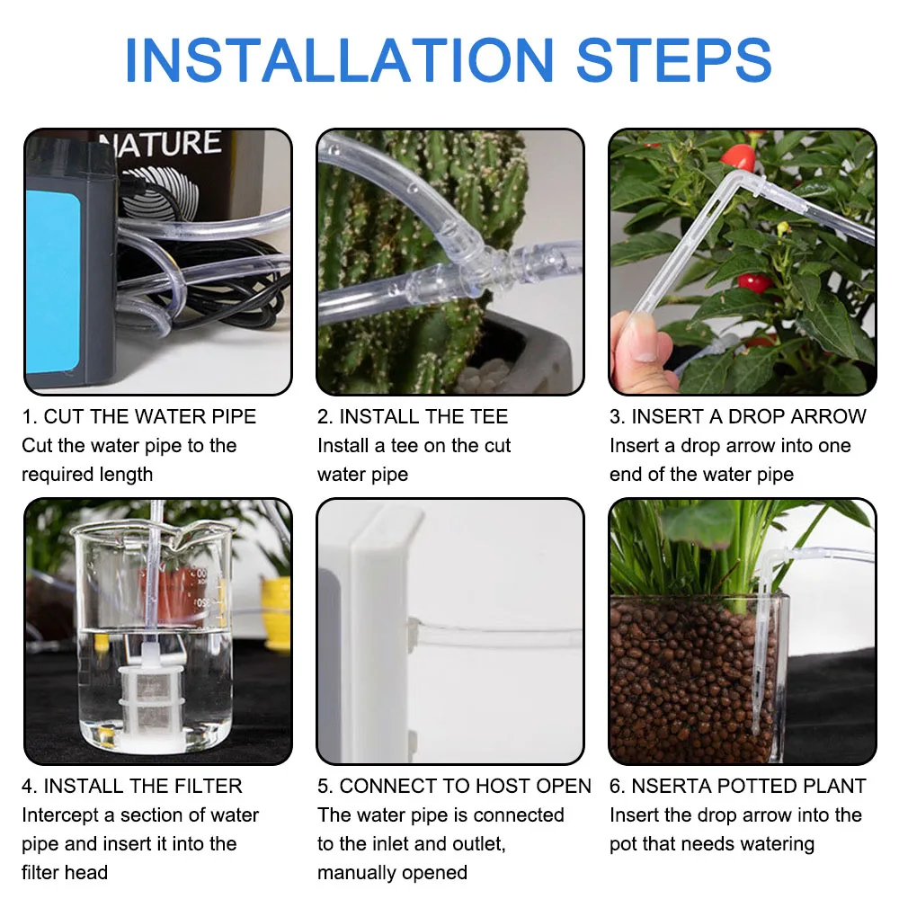 

Automatic Watering Device Garden Self-Watering Kit Solar Energy Water Timer Drip Irrigation System USB Charging Double Pump