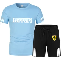 2021 brand new mens t shirt shorts set summer breathable casual t shirt running set fashion printed mens sports set
