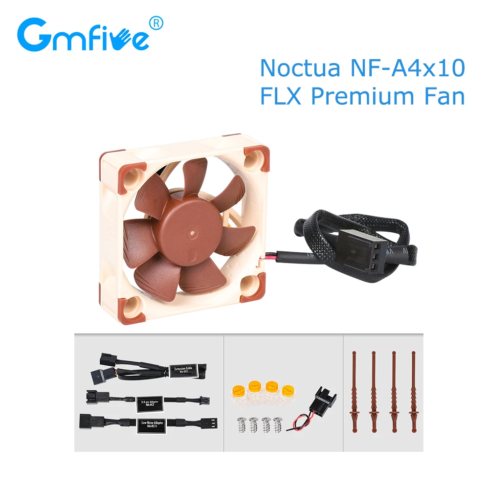 Noctua NF A4x10 FLX охлаждающий вентилятор GmFive 40x40x10 40 мм 4500 об/мин 17 9 дБ (A) бесшумный
