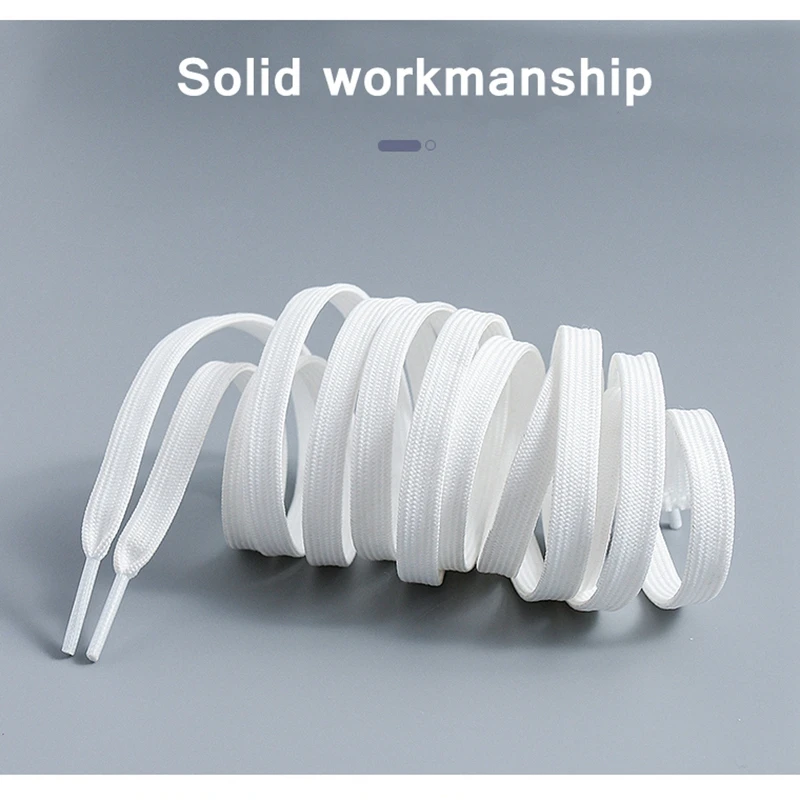 1 Pair Black White Shoe Laces Flat Double Woven Anti-slip Polyester Shoelaces Sports Casual White Shoes Classic Shoelace