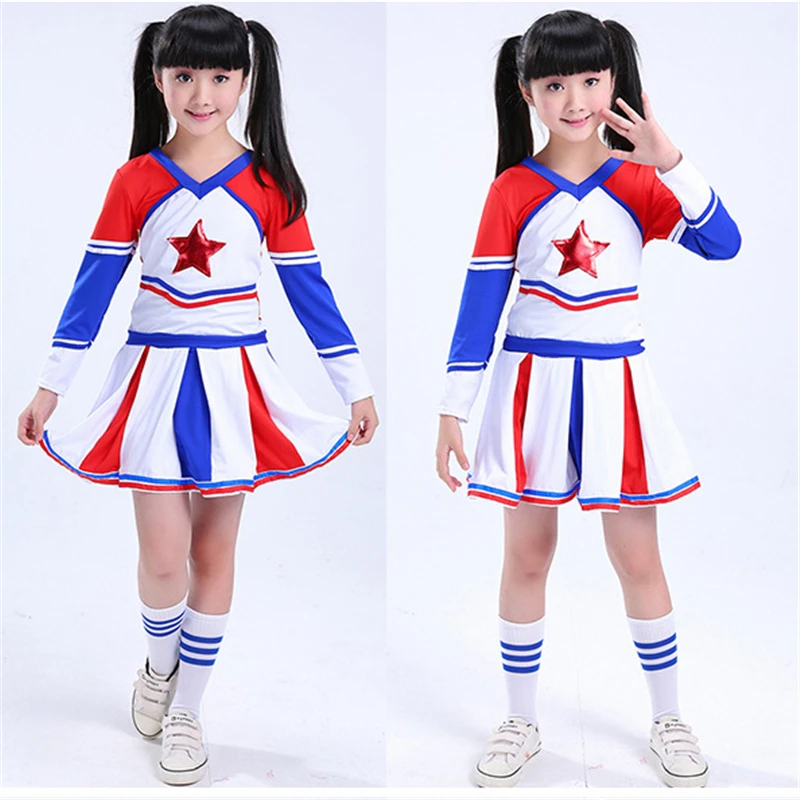 Style 1 Boy Gril Student Cheerleader Teenagers School Uniform Skirt Kid Dance Costume Gymnastics Children Performance Clothing 110-160CM - Цвет: Style 1