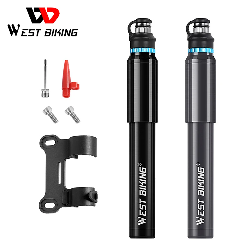 Портативный велосипедный мини насос WEST BIKING с шлангом карманный клапаном Presta &