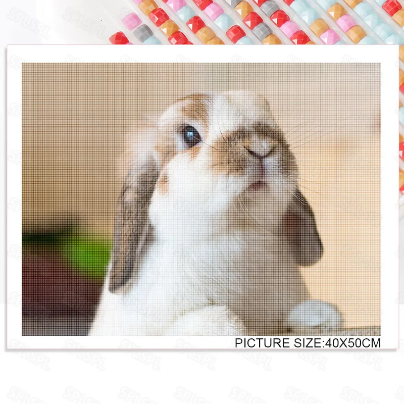 

Diy Diamond Painting Modern Home Decoration Painting Living Room Bedroom Corridor Cute Rabbit Personality Painting Mural