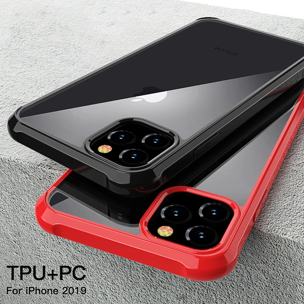 Прозрачный жесткий чехол для iPhone 11 5 8 6 1 2019 защита подушка безопасности