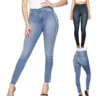 Женские прямые джинсы с завышенной талией, облегающие летние длинные джинсы скинни, джинсовые брюки в уличном стиле, 2021