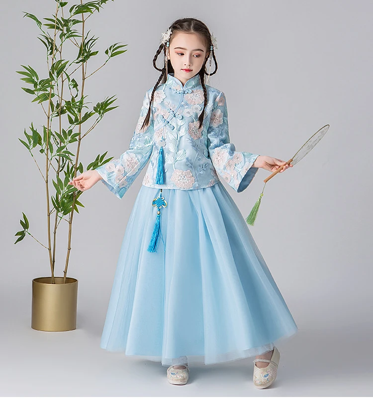 Платье для девочек с цветами в китайском стиле платье свадебвечерние вечернее