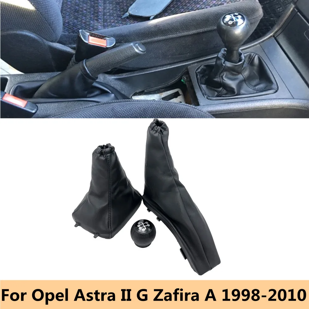 

For Vauxhall Opel Astra II G Zafira A 1998-2010 Leather Car Handbrake Gear Gaiter Dust Cover Case Gear Shift Knob Lever Shiter