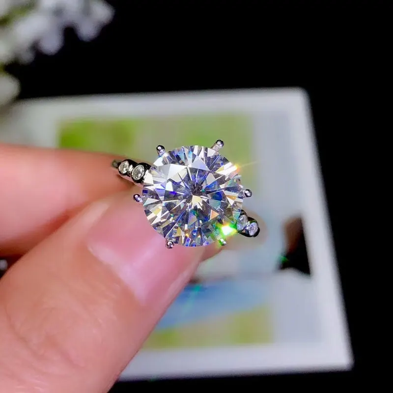 Ювелирные изделия CoLife 3ct Moissanite кольцо для свадьбы 9 мм круглое серебряное