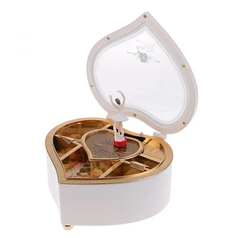 

Romantic Heart-shaped Music Box Spin Dancing Ballet Little Girl Child Valentine's Day Birthday Present Heart-Shaped Musical Box
