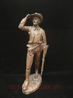 yizhu cultuer art sparse collection bronze carving old us hunter figure statue decoration h18 inch