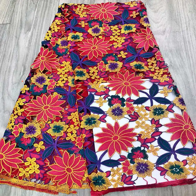 Высокое качество гипюровое кружево очень красивая Цветочная вышивка