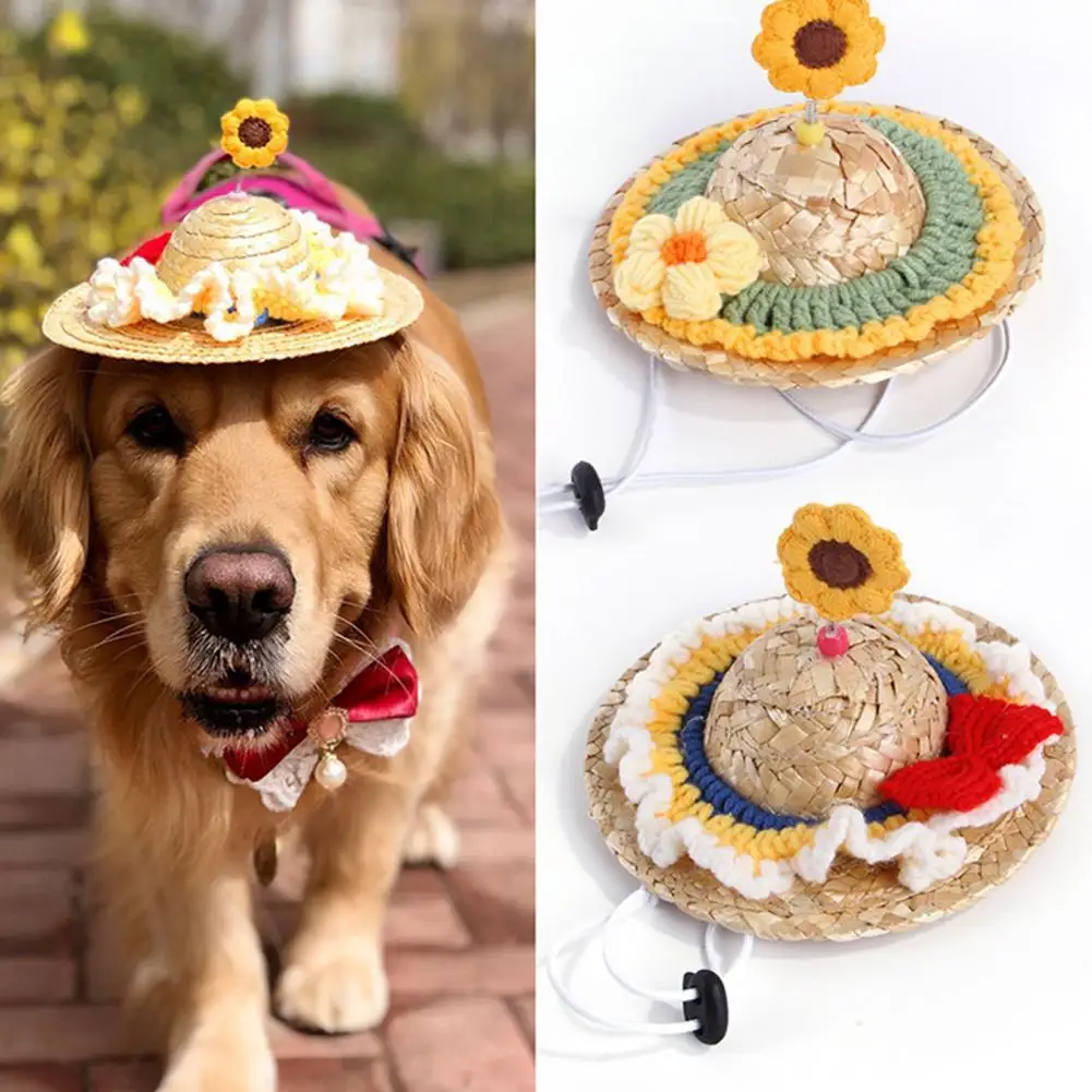 

2 Colors Useful Outdoor Pet Hat Outdoor Supplies Pet Hat Adjustable for Pet