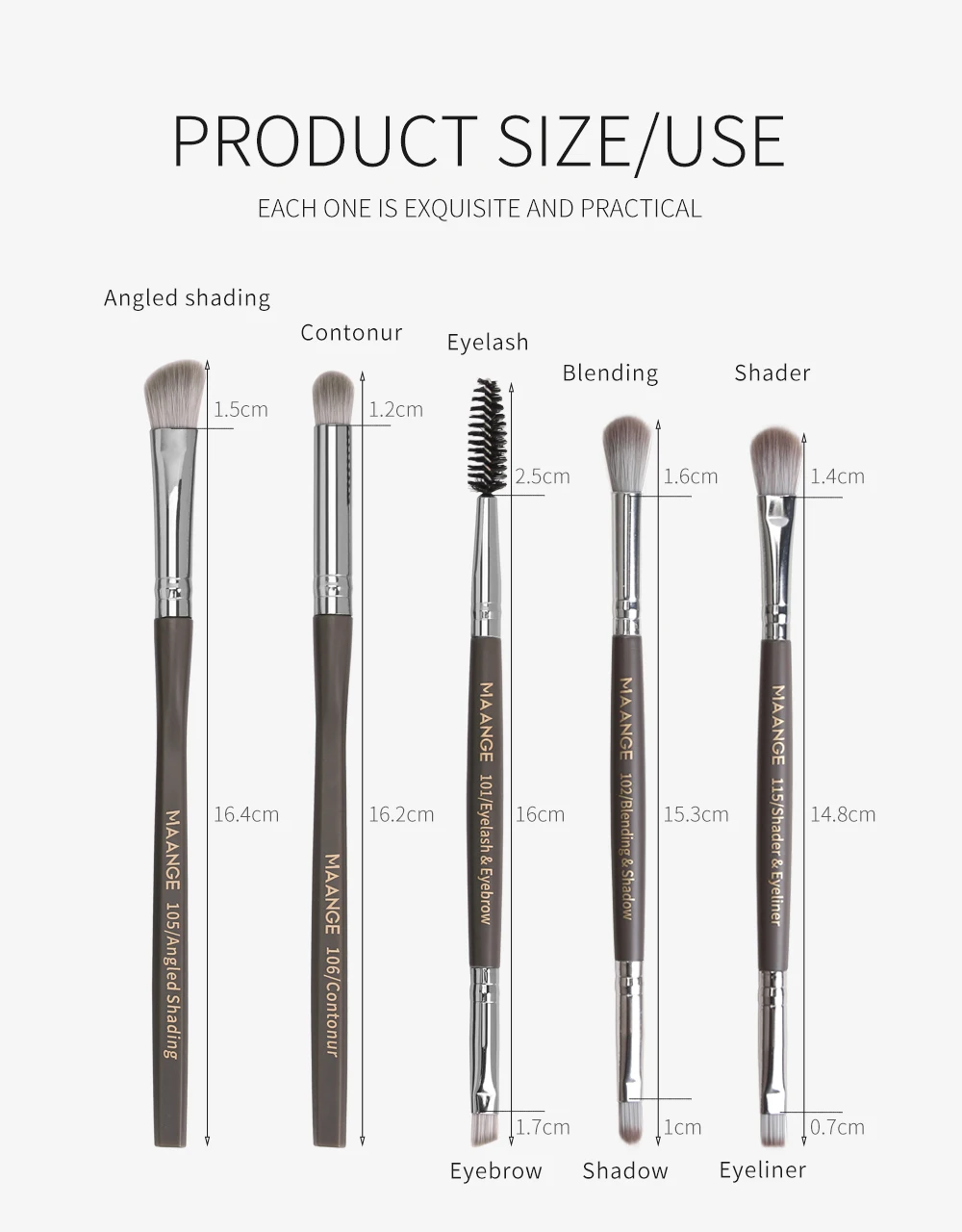 Набор кистей для макияжа MAANGE 5 шт. пудра кисть теней на веки бровей и ресниц