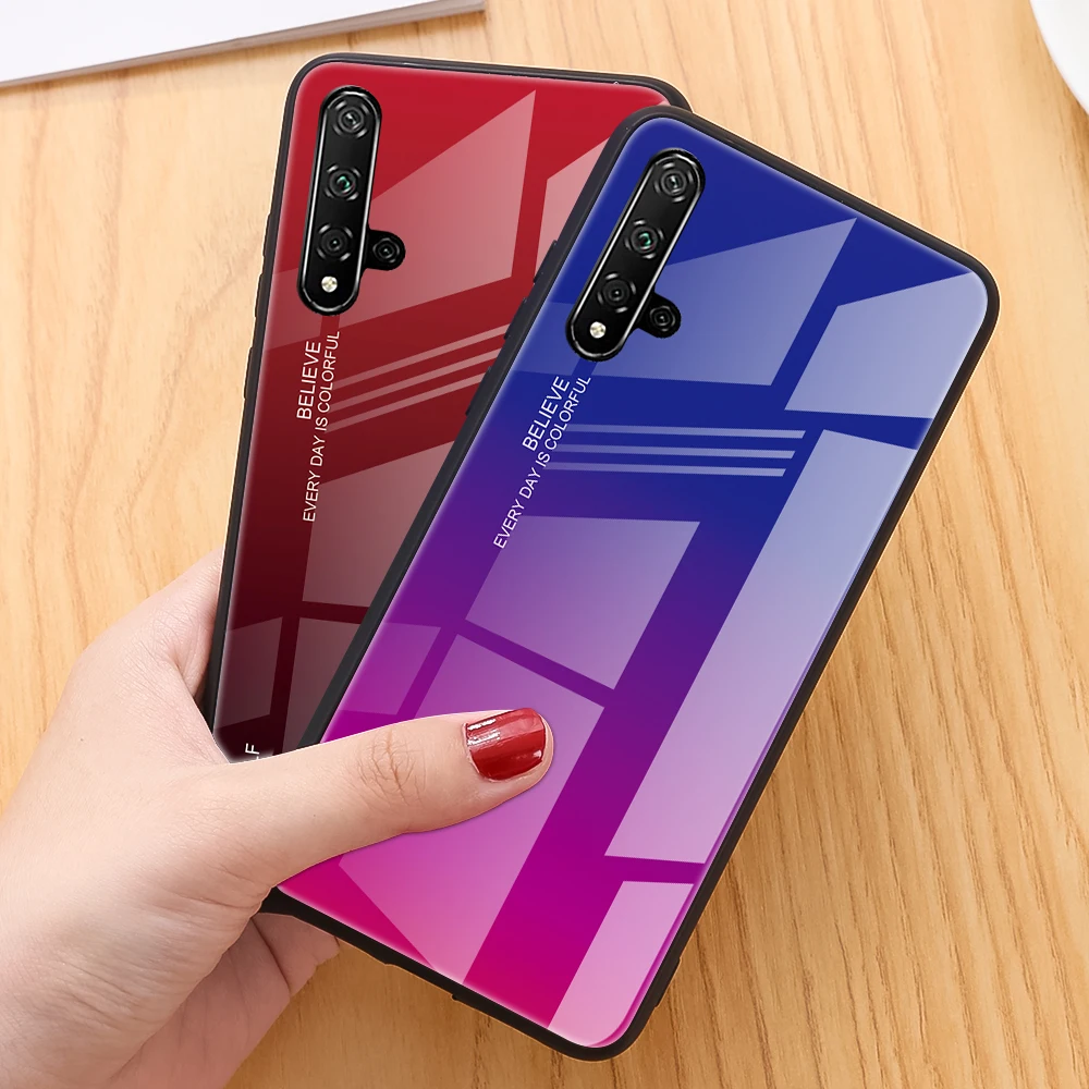 Чехол для телефона из закаленного стекла с градиентом Huawei Y7 Pro 2019 Honor 7A 7C 7 A C Y5 Y6 Prime