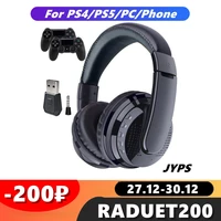 for ps4 ps5 phone wireless gamer headphone with mic bluetooth transmitter stereo bass gaming headset and pc audio aux adapter