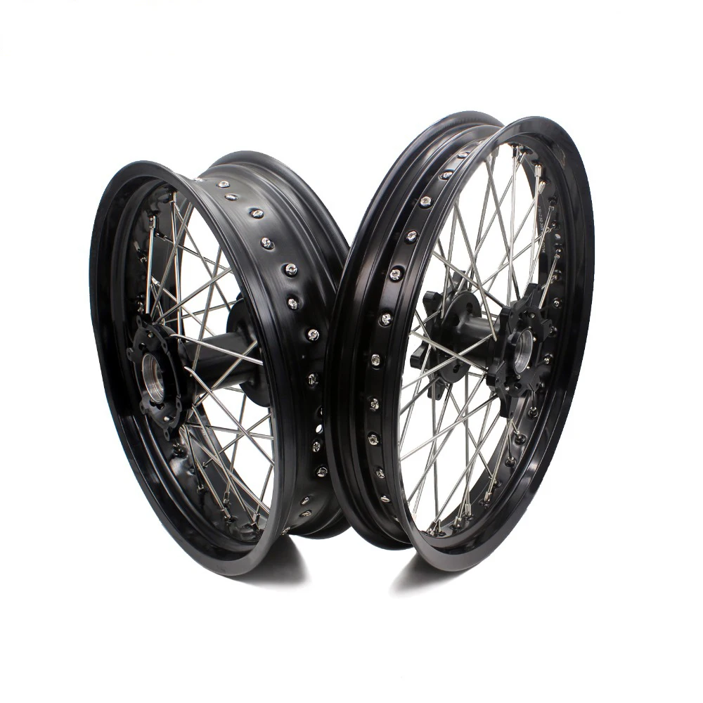 KKE 2.5*19/4.25*17 Supermoto Motard Cush Drive Spoked Wheels Rims Set for KTM950 Adventure 2003-2005 KTM990 2006-2008 - купить по