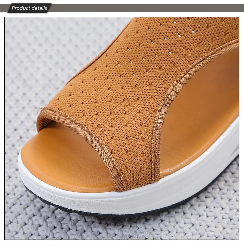 

GXMHDD 2021 Women Sandals Breathable Comfort Ladies Walking Shoes Wedge Heels Summer Platform Sandal Shoes Mujer Plus size