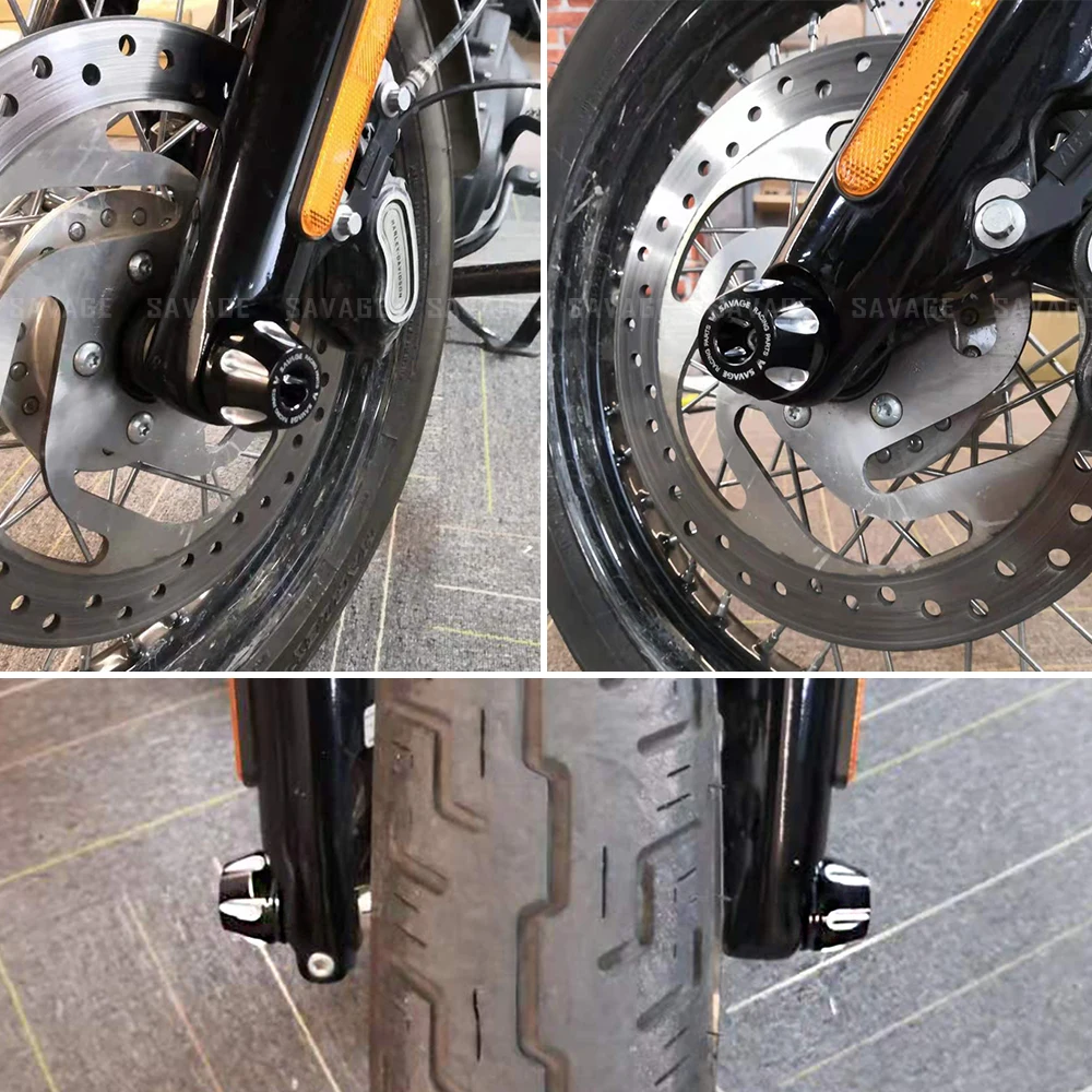 Front Axle Fork Crash Slider Caps For Harley FAT BOY SOFTAIL STANDARD 2018-2021 SPORT GLIDE Motorcycle Wheel Falling Protector |