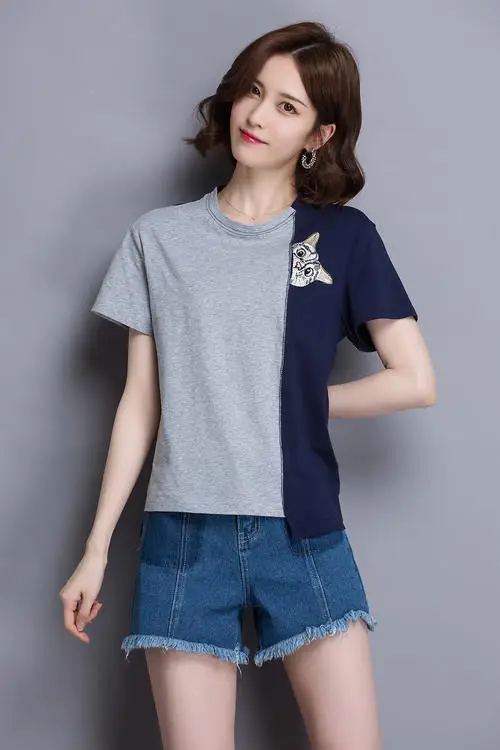 

T Shirt Women Ladies Top Tee Shirt Summer blue Clothing