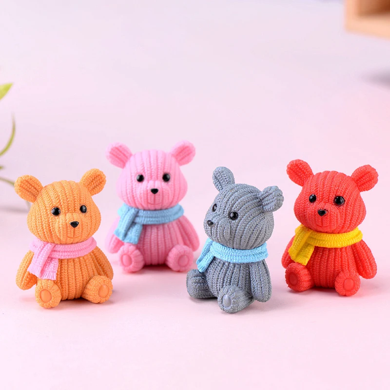 Мини милый медвежонок из смолы, фигурка из мультфильма, животное, медведь, модель, фигурка, коллекция игрушек, кукла, игрушка, подарок для fguurines, домашний декор