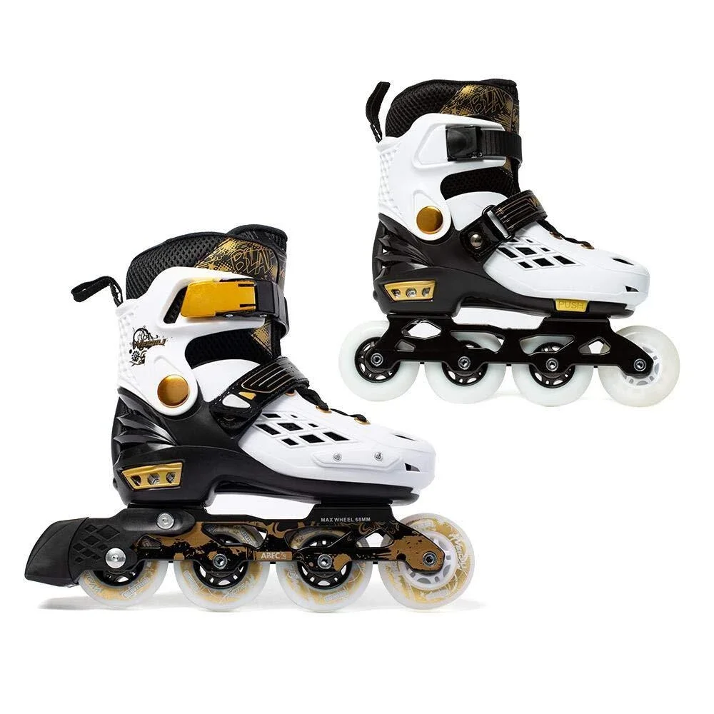 YF YOUFU Inline Skates Adult Roller skate shoes Illuminating Wheels 76W Black White | Спорт и развлечения