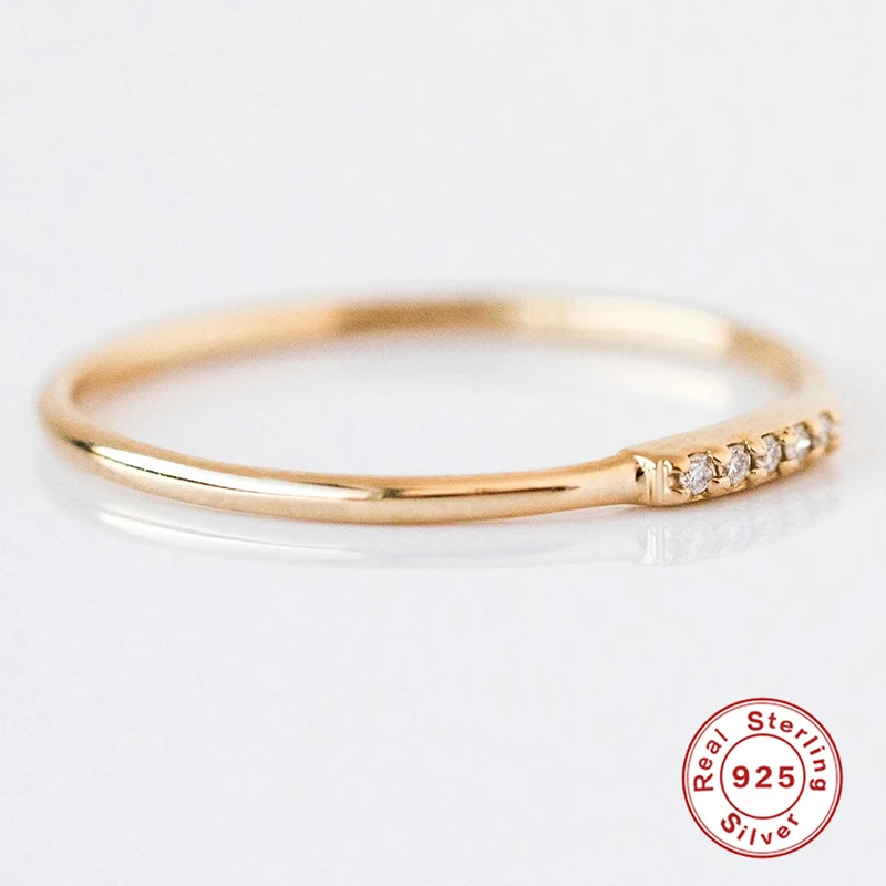 

KOJ 18k Gold Plated S925 Finger Ring With Zircon Stone Delicate 2021 Spain Trends Anillos 925 Sterling Silver Rings for Women