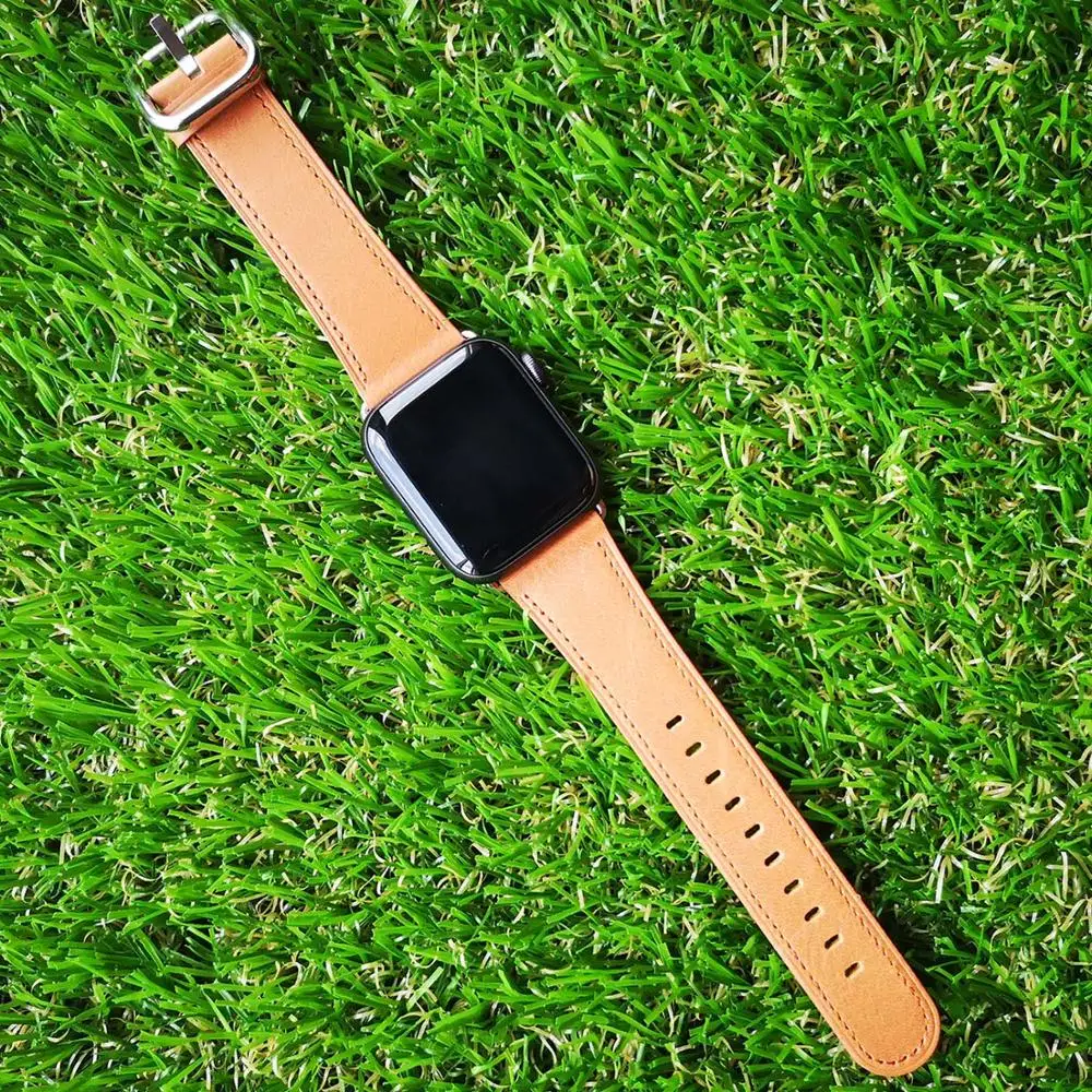 Ремешок из натуральной кожи для Apple Watch 38 мм 40 42 44 спортивный браслет iwtach series 5 4 3 2