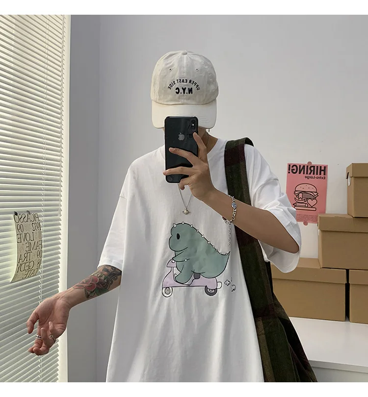 

YTX021 Loose print 2021 summer men's and women's Hong Kong style short-sleeved T-shirt