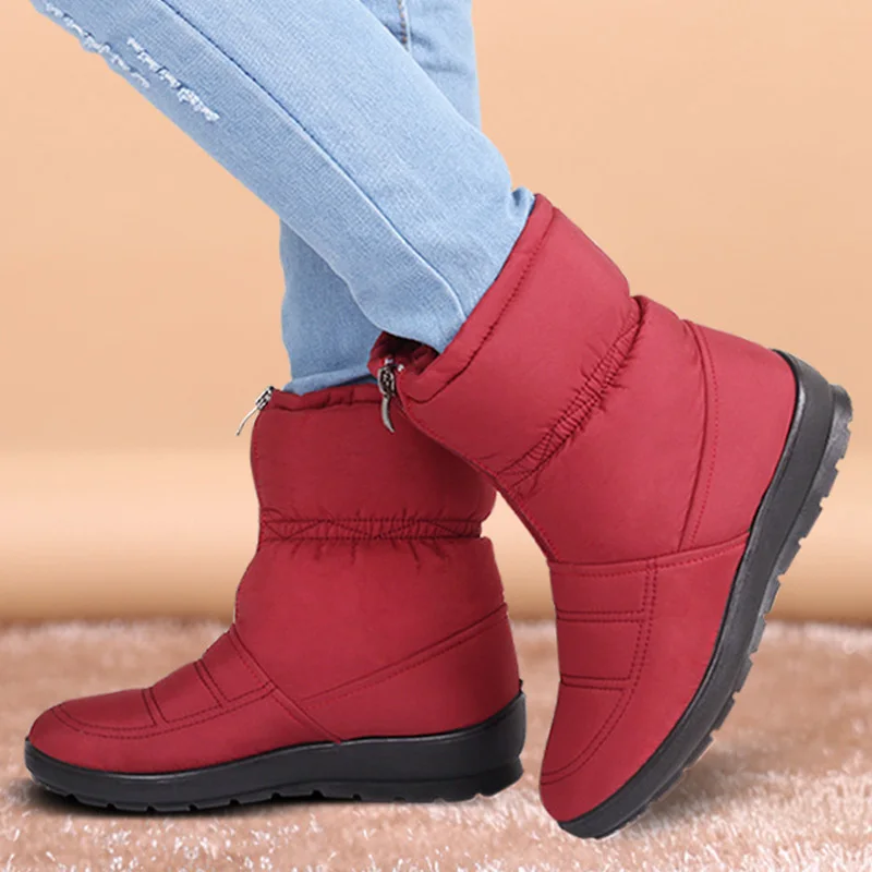 Ботильоны для женщин зимние ботинки из плюша теплые женская зимняя обувь