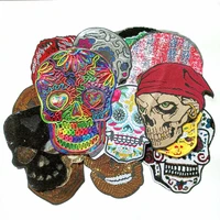 large embroidery big skull patch animal cartoon patches for bag badges applique for clothing ca 3129
