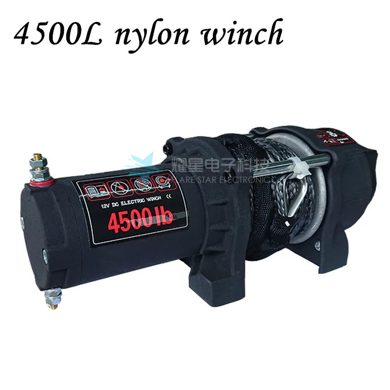 4500L нейлон электрическая лебедка 12v/24v Малый грузовик с краном (электрическая