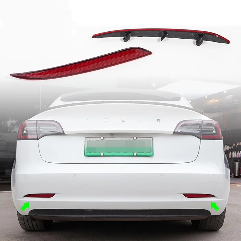

2PCS LED Rear Bumper Reflector Light Driving Brake Lamp For Tesla Model 3 2023 Accessories Rear Taillight Car-style Auto Parts