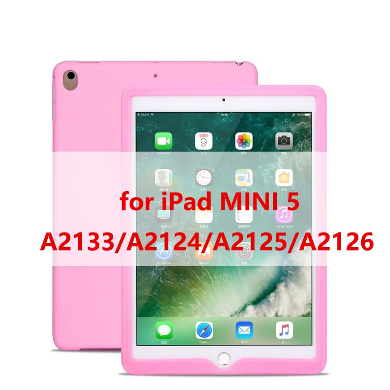 mini 5 pink Tablet Silicone Case for iPad 9.7 Air 2 Case Soft Shockproof 360° Protection Back Shell Cover for iPad mini 2 3 4 Case - Цвет: mini 5 pink